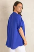 Evans Curve Blue Short Sleeve Utility Blouse - 30-32 Image 3
