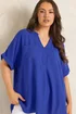 Evans Curve Blue Short Sleeve Utility Blouse - 30-32 Image 1
