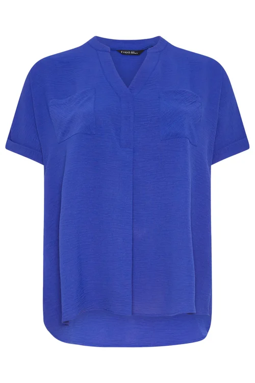 Evans Curve Blue Short Sleeve Utility Blouse - 30-32 Image 5