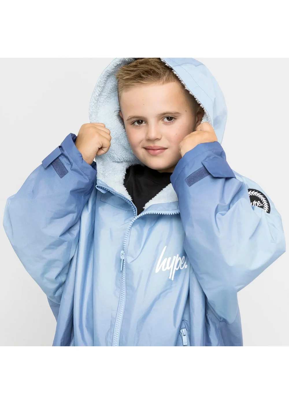Hype Kids Blue Hanging Robe Fleece Warm Swim Coat (3-13 Years) - 5-9 yrs Image 2