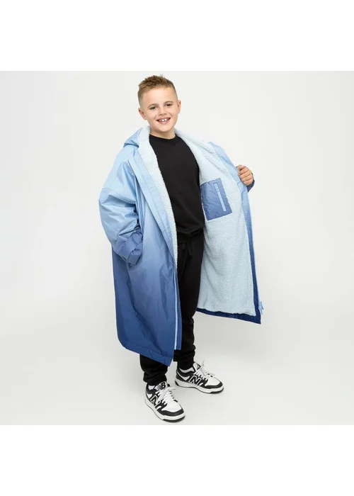 Hype Kids Blue Hanging Robe Fleece Warm Swim Coat (3-13 Years) - 5-9 yrs Image 4