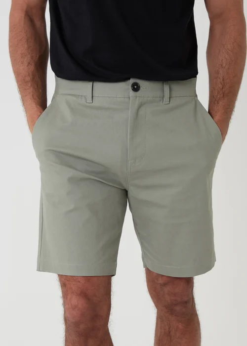 Threadbare Soft Green Cotton Regular Fit Stretch Chino Shorts - 36/L32 Image 3