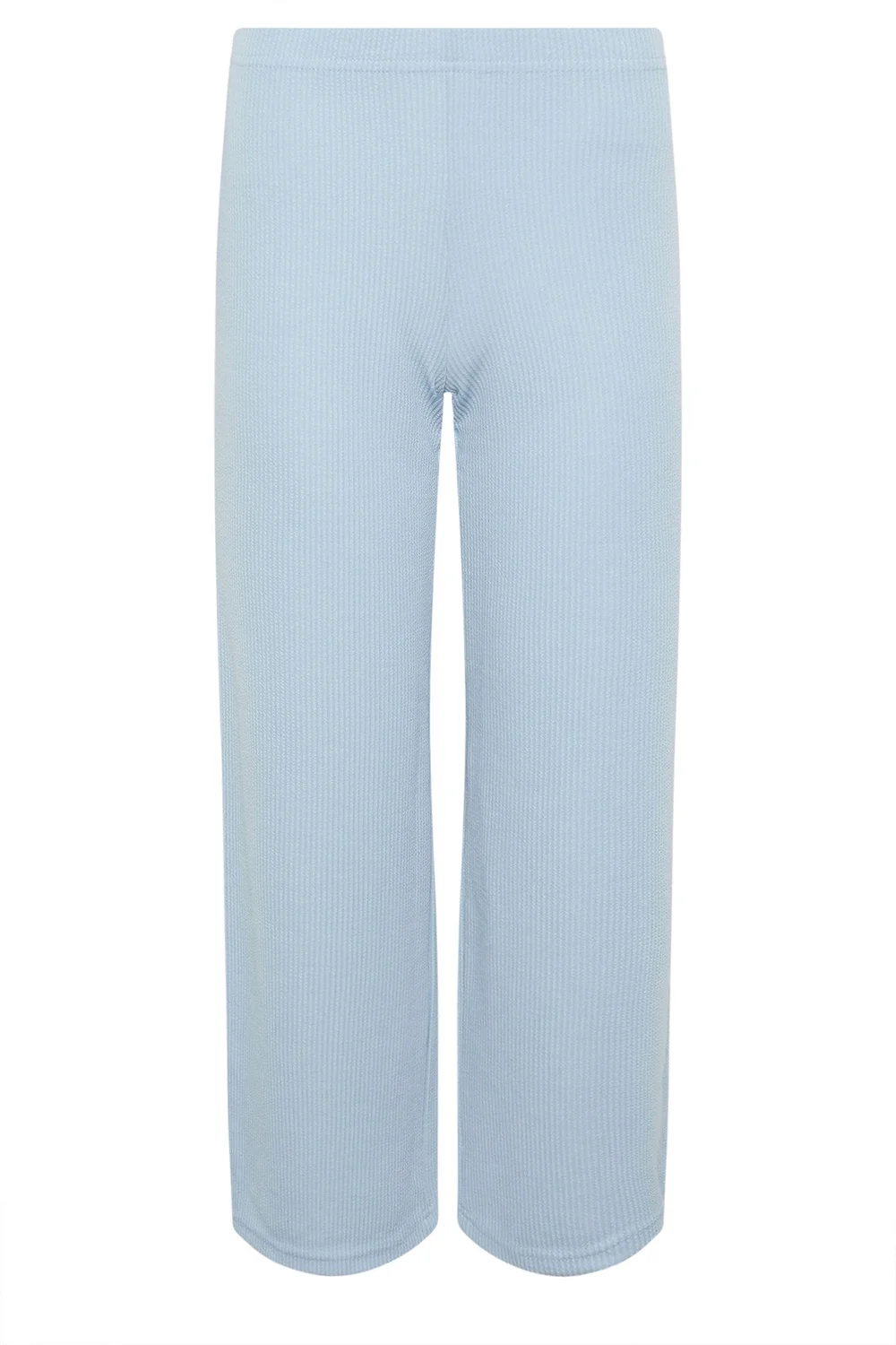 PixieGirl Petite Light Blue Ribbed Wide Leg Trousers - 12/L27 Image 5