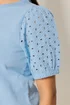 M&Co Petite Blue Broderie Puff Sleeve Top - 10 Image 4