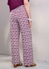 Cotton Traders Rose Wild Rose Pull On Printed Wide Leg Trousers - 16/L29 Image 3