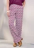 Cotton Traders Rose Wild Rose Pull On Printed Wide Leg Trousers - 16/L29 Image 1