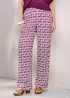 Cotton Traders Rose Wild Rose Pull On Printed Wide Leg Trousers - 16/L29 Image 2