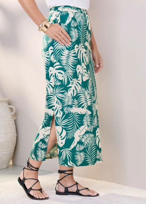 Cotton Traders Emerald Printed Pull On Maxi Skirt - 16 Image 1