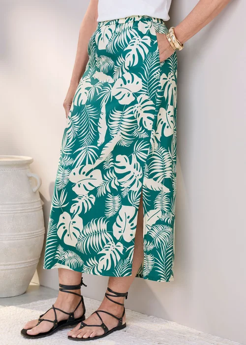 Cotton Traders Emerald Printed Pull On Maxi Skirt - 16 Image 2
