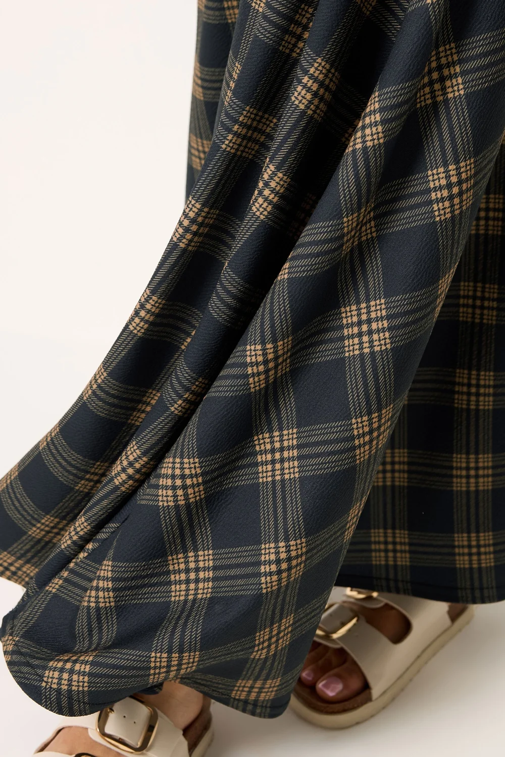 PixieGirl Petite Dark Blue Check Maxi Skirt - 10 Image 4