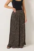 Long Tall Sally Brown Leopard Print Pleated Maxi Skirt - 12 Image 2