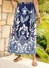 Cotton Traders Navy Printed Pull On Maxi Skirt - 20 Image 2
