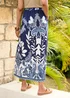 Cotton Traders Navy Printed Pull On Maxi Skirt - 20 Image 3