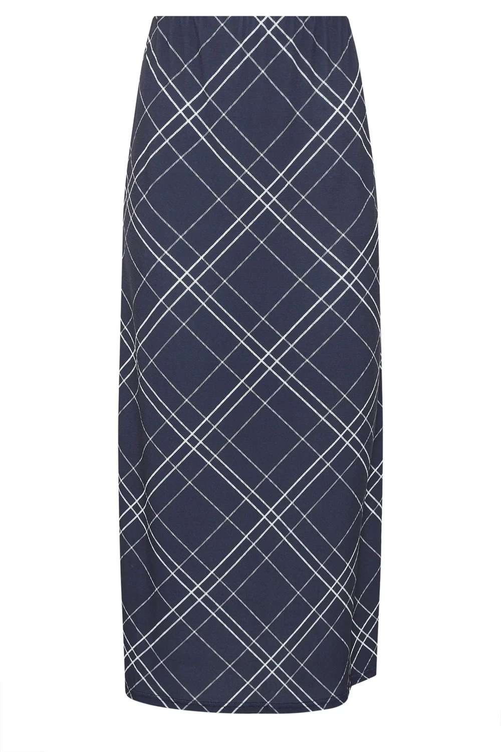 PixieGirl Petite Navy Blue Check Maxi Skirt - 10 Image 5