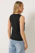 Long Tall Sally Black Button Vest Top - 8-10 Image 4