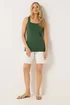 Long Tall Sally 2 Pack Forest Green & Natural Brown Vest Tops - 14 Image 3