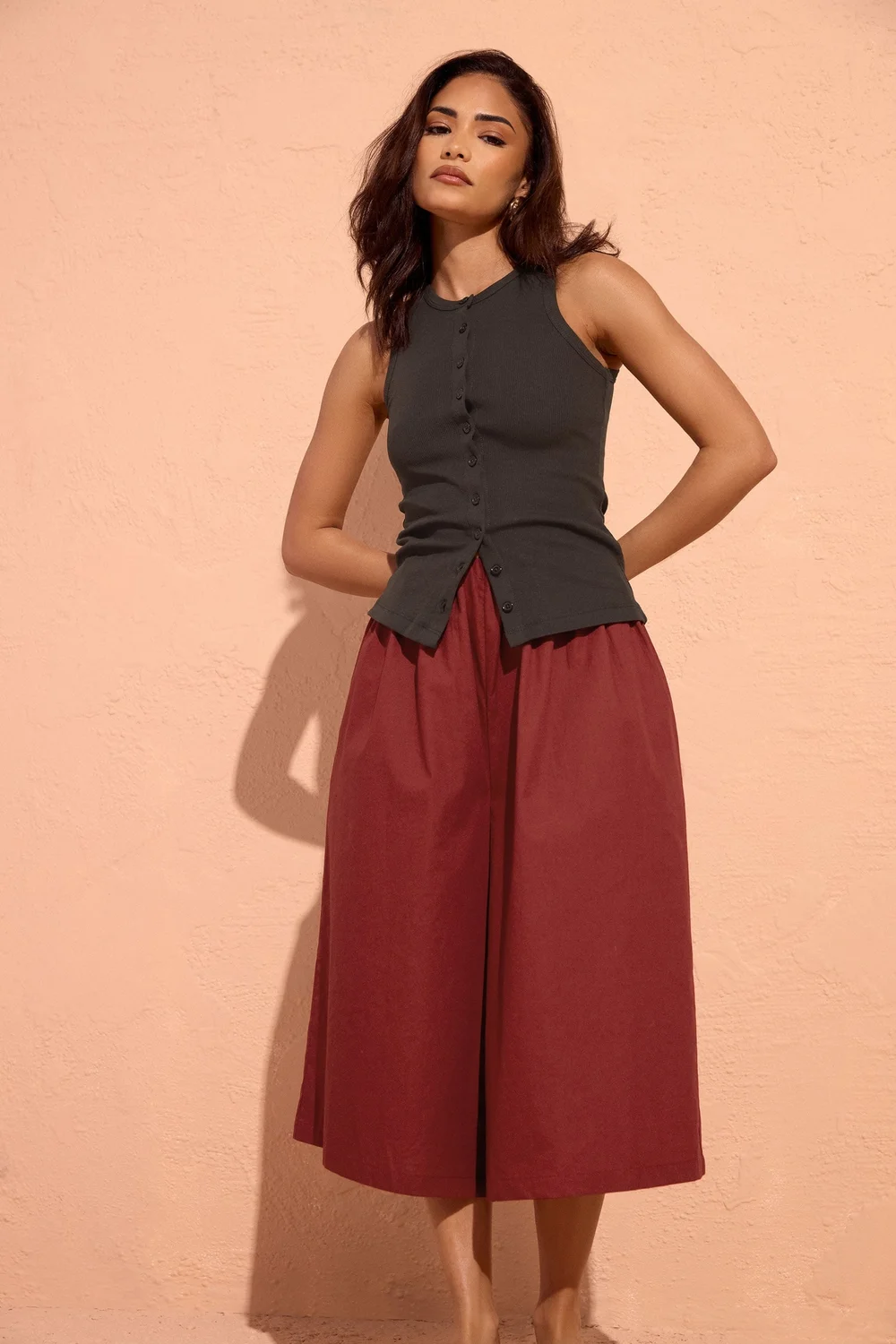 PixieGirl Petite Red Poplin Culottes - 12 Image 1