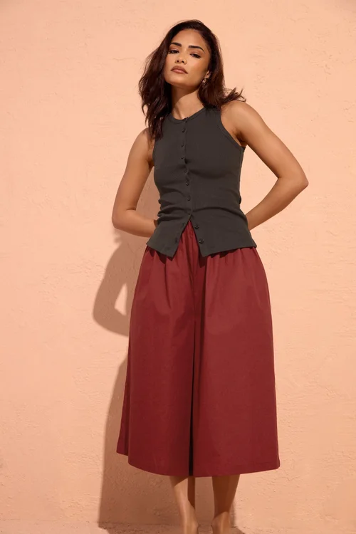 PixieGirl Petite Red Poplin Culottes - 12 Image 1