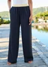 Cotton Traders Navy Pull On Elasticated Waist Trousers - 14 Image 2