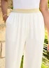 Cotton Traders Ivory Pull On Elasticated Waist Trousers - 12 Image 4