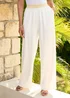 Cotton Traders Ivory Pull On Elasticated Waist Trousers - 12 Image 1