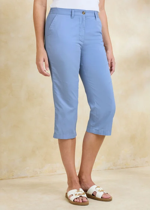 Cotton Traders Bluebell Everyday Straight Leg Cropped Trousers - 16/L27 Image 1