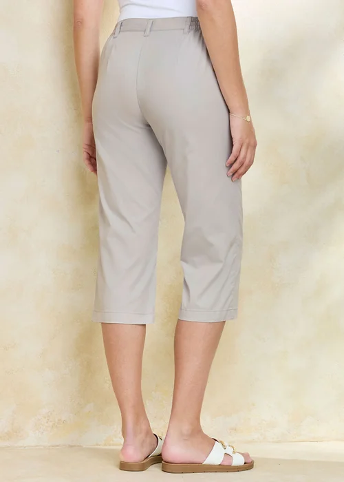 Cotton Traders Dove Grey Everyday Straight Leg Cropped Trousers - 8/L27 Image 3