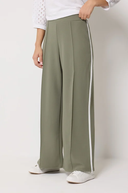 M&Co Petite Khaki Green Pintuck Trousers - 12 Image 2