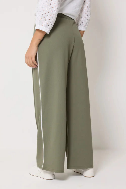 M&Co Petite Khaki Green Pintuck Trousers - 12 Image 3