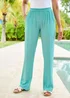 Cotton Traders Mint Green Pull On Printed Crinkle Trousers - 24/L27 Image 2