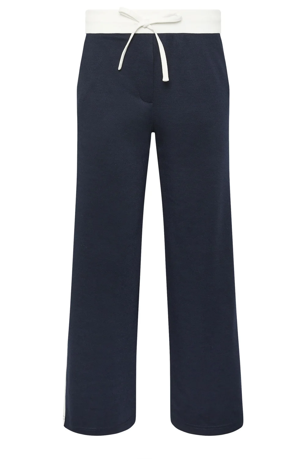 M&Co Petite Navy Blue Side Stripe Wide Leg Trousers - 16 Image 5