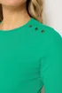 Long Tall Sally Green Ribbed Button T-Shirt - 20 Image 5
