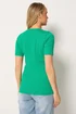 Long Tall Sally Green Ribbed Button T-Shirt - 20 Image 4