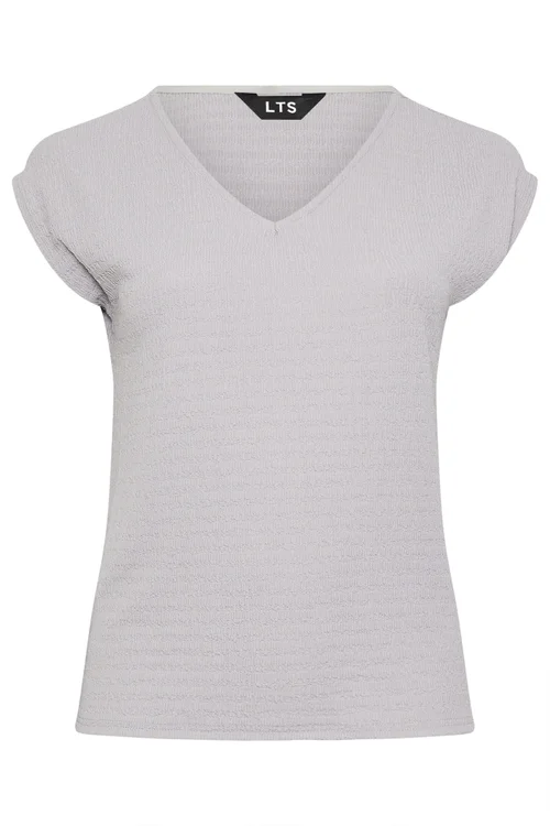 Long Tall Sally Light Grey Textured Top - 18 Image 5