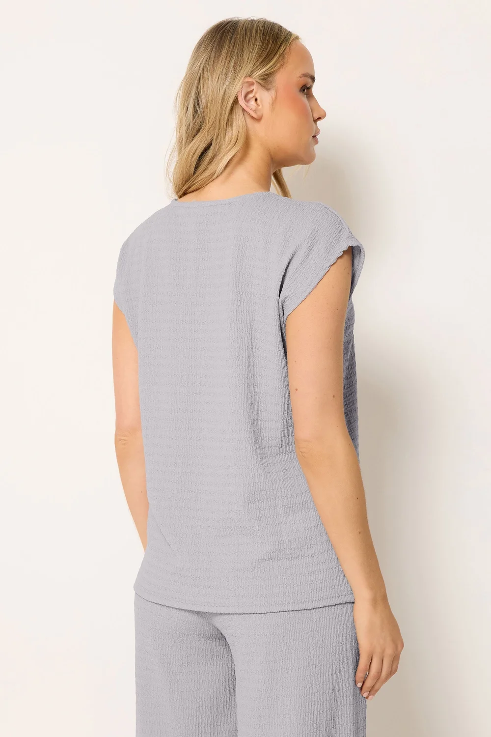 Long Tall Sally Light Grey Textured Top - 18 Image 3