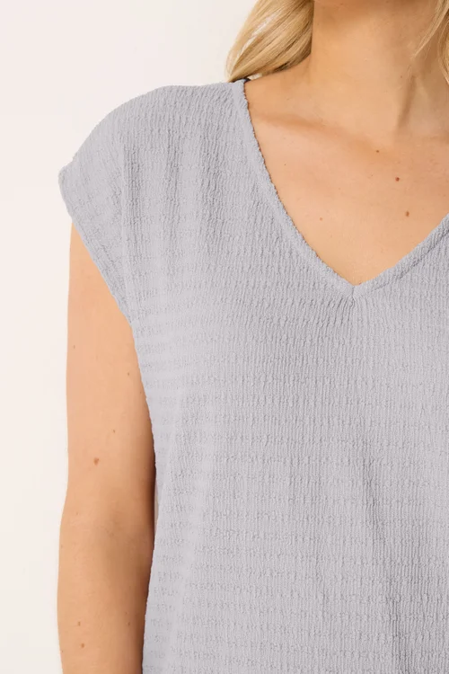 Long Tall Sally Light Grey Textured Top - 18 Image 4