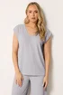 Long Tall Sally Light Grey Textured Top - 18 Image 1