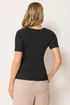 Long Tall Sally Black Ribbed T-Shirt - 16 Image 3