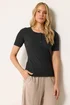 Long Tall Sally Black Ribbed T-Shirt - 16 Image 1