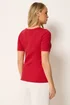 Long Tall Sally Red Ribbed T-Shirt - 22-24 Image 3