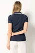 Long Tall Sally Navy Blue Contrast Collar Polo Top - 14 Image 3