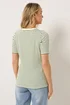 Long Tall Sally Olive Green Stripe Ribbed T-Shirt - 16 Image 4