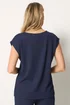 Long Tall Sally Navy Blue Textured Top - 16 Image 3