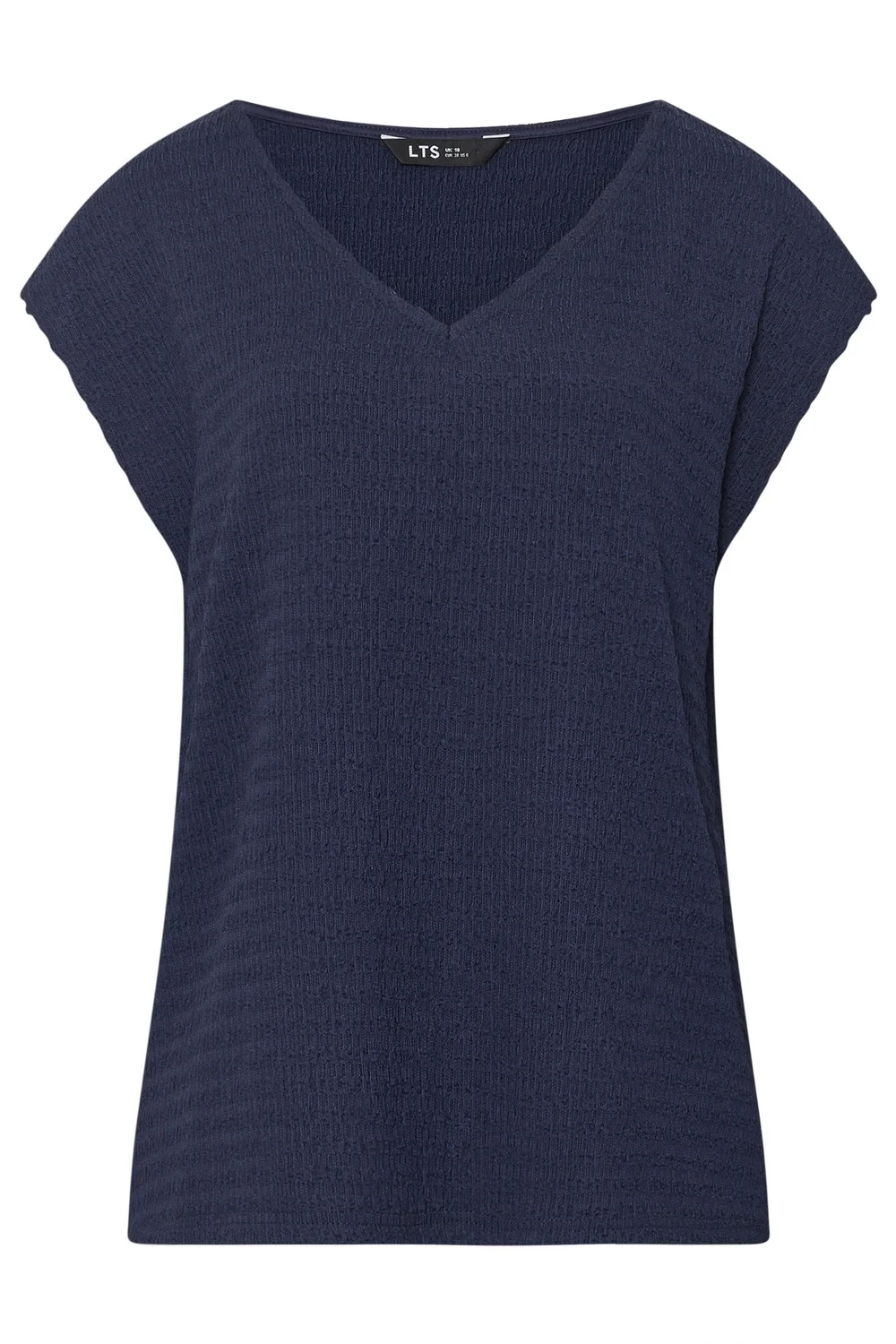 Long Tall Sally Navy Blue Textured Top - 16 Image 5