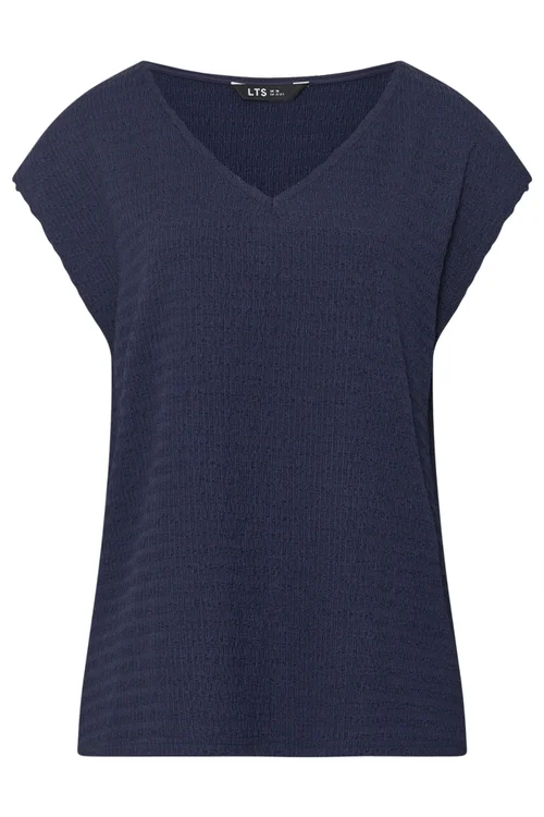 Long Tall Sally Navy Blue Textured Top - 16 Image 5
