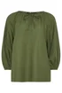 Long Tall Sally Khaki Green Linen Blouse - 14 Image 2