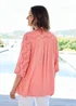 Cotton Traders Peach 3/4 Sleeve Broderie Blouse - 10 Image 3
