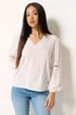 M&Co Petite Ivory White Crochet Trim Pintuck Blouse - 18 Image 1