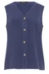 M&Co Blue Button Through Sleeveless Blouse - 14 Image 5