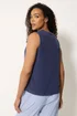 M&Co Blue Button Through Sleeveless Blouse - 14 Image 3